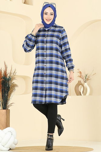 moda selvim Tunic 4123PM271 Saxe - Thumbnail