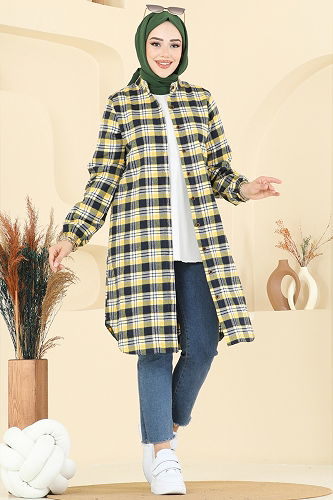 moda selvim Tunic 4123PM271 Yellow - Thumbnail