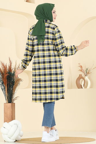 moda selvim Tunic 4123PM271 Yellow - Thumbnail
