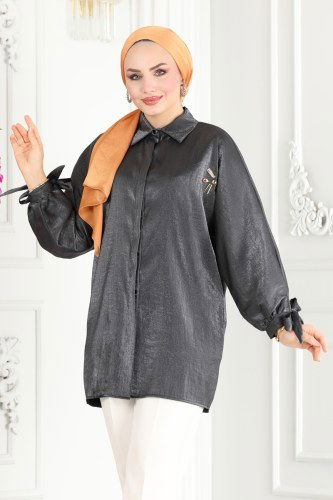 moda selvim Tunic 4204MGZ859 Anthracite - Thumbnail