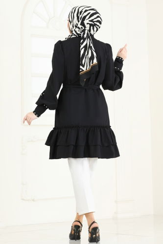 moda selvim Tunic 4253JNF844 Black - Thumbnail