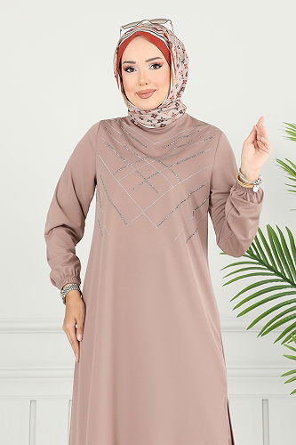 moda selvim طقم بيج 430DVL897-M - Thumbnail