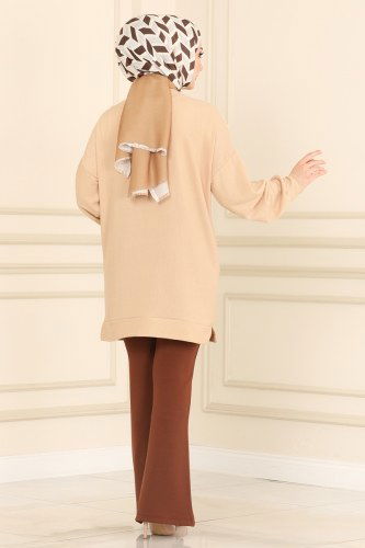 moda selvim 4348NWF762 فيزيون بلوز طويل - Thumbnail
