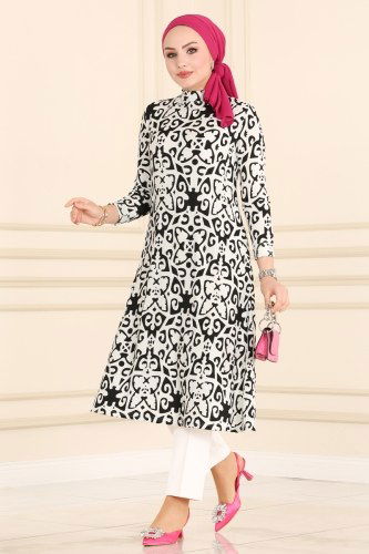 M.R.V. - 4350-1NWF762 نمط1 اسود بلوز طويل