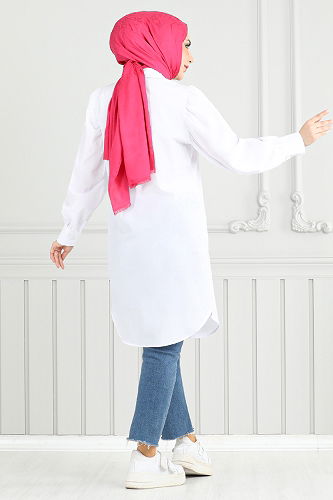 moda selvim Tunic 4447KTR927-M Ecru - Thumbnail