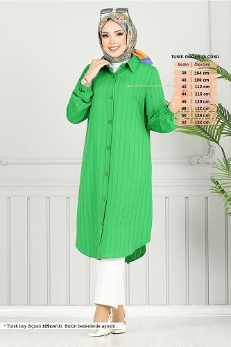 moda selvim Tunic 4448KTR927-M Benetton Green - Thumbnail