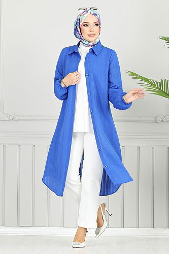 moda selvim Tunic 4448KTR927-M Saxe - Thumbnail