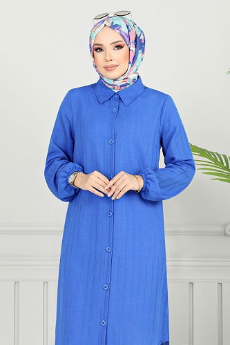 moda selvim Tunic 4448KTR927-M Saxe - Thumbnail