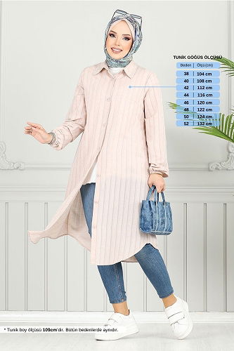 moda selvim Tunic 4448KTR927-M Stone - Thumbnail