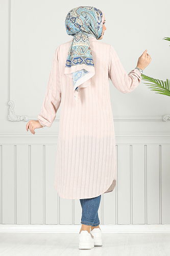 moda selvim بلوز بيج 4448KTR927-M - Thumbnail