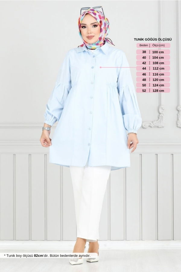 Modaselvim NET 20%+20% DISCOUNT IN THE CARD Tunic 4449KTR927-M Baby Blue