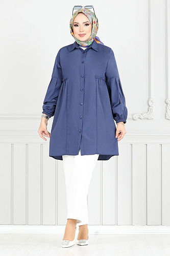 moda selvim Tunic 4449KTR927-M Navy Blue - Thumbnail