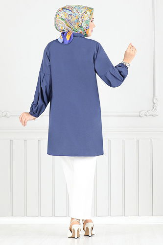 moda selvim Tunic 4449KTR927-M Navy Blue - Thumbnail