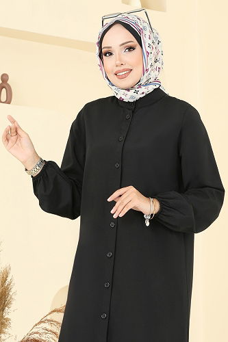 moda selvim Tunic 4517PM271 Black - Thumbnail