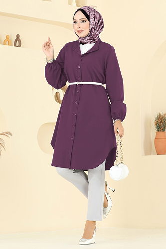 moda selvim Tunic 4517PM271 Damson - Thumbnail