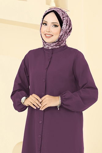 moda selvim Tunic 4517PM271 Damson - Thumbnail
