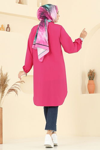 moda selvim Tunic 4517PM271 Fuchsia - Thumbnail