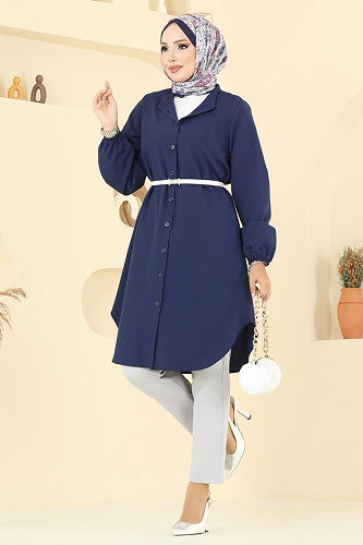 moda selvim بلوز كحلي 4517PM271 - Thumbnail