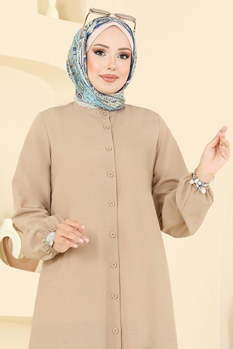 moda selvim بلوز بيج 4517PM271 - Thumbnail