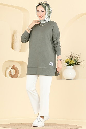 moda selvim Tunic 4535NFC1010 Almond Green - Thumbnail