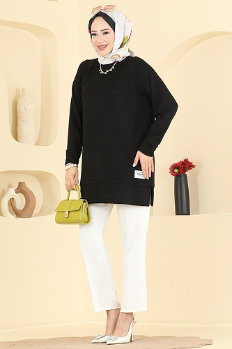 moda selvim Tunic 4535NFC1010 Black - Thumbnail