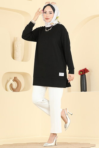 moda selvim Tunic 4535NFC1010 Black - Thumbnail