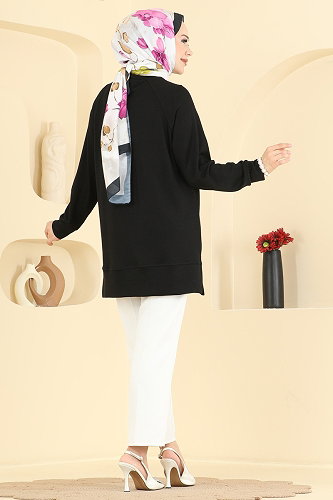 moda selvim Tunic 4535NFC1010 Black - Thumbnail