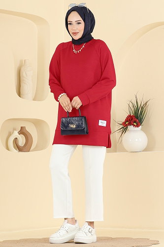 moda selvim Tunic 4535NFC1010 Red - Thumbnail