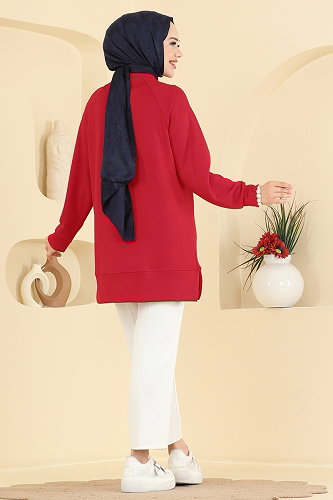 moda selvim Tunic 4535NFC1010 Red - Thumbnail