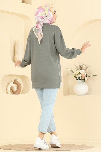 moda selvim Tunic 4537NFC1010 Almond Green - Thumbnail