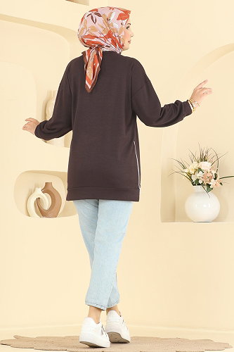moda selvim Tunic 4537NFC1010 Brown - Thumbnail