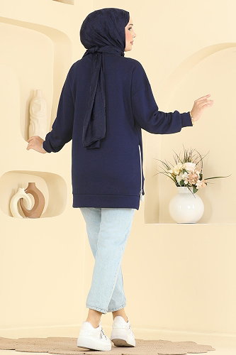 moda selvim بلوز كحلي 4537NFC1010 - Thumbnail