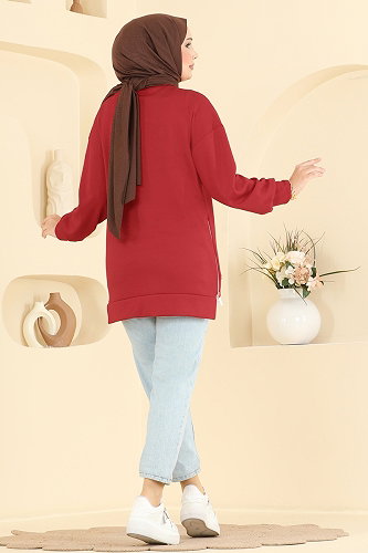 moda selvim Tunic 4537NFC1010 Red - Thumbnail