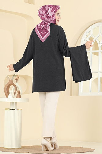 moda selvim Tunic 4553NFC1010 Anthracite - Thumbnail