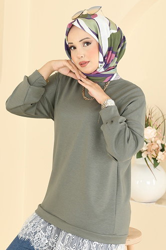 moda selvim Tunic 4570NFC1010 Almond Green - Thumbnail