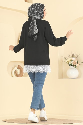 moda selvim بلوز أسود 4570NFC1010 - Thumbnail