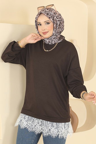 moda selvim Tunic 4570NFC1010 Brown - Thumbnail