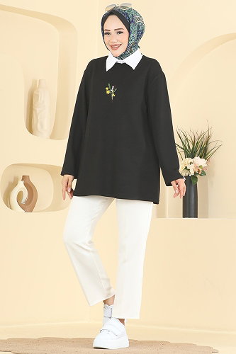 moda selvim Tunic 4575NFC1010 Black - Thumbnail