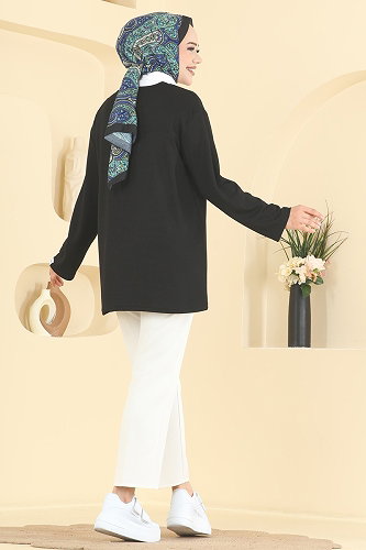 moda selvim Tunic 4575NFC1010 Black - Thumbnail