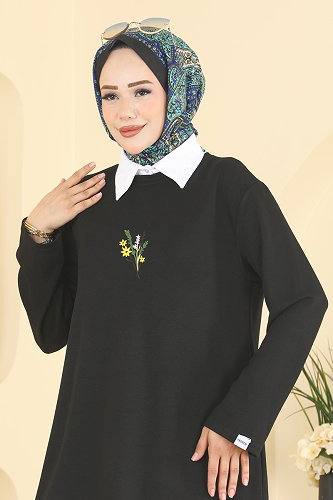 moda selvim بلوز أسود 4575NFC1010 - Thumbnail