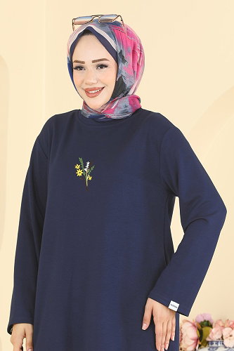 moda selvim بلوز كحلي 4575NFC1010 - Thumbnail
