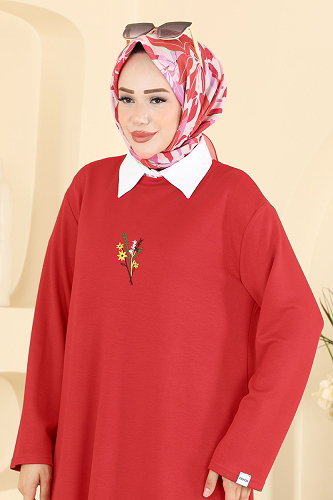 moda selvim Tunic 4575NFC1010 Red - Thumbnail