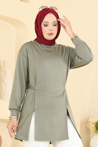 moda selvim Tunic 4579NFC1010 Almond Green - Thumbnail