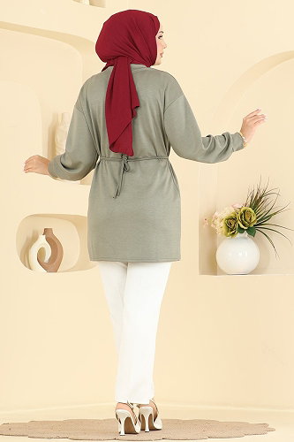 moda selvim Tunic 4579NFC1010 Almond Green - Thumbnail