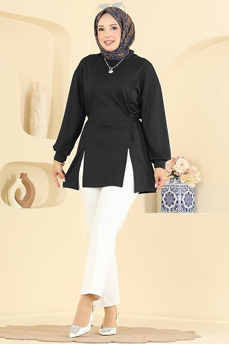 moda selvim Tunic 4579NFC1010 Black - Thumbnail