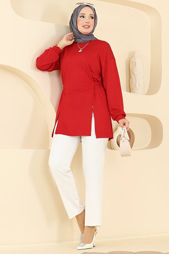 moda selvim Tunic 4579NFC1010 Red - Thumbnail