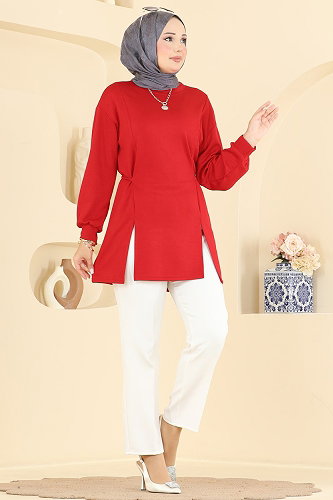 moda selvim Tunic 4579NFC1010 Red - Thumbnail