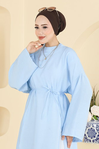 moda selvim بلوز أزرق فاتح 4796ZNK1009 - Thumbnail