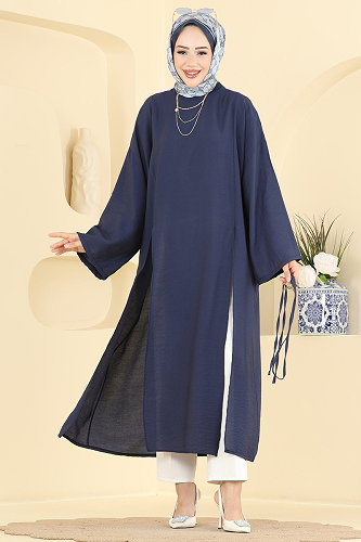 moda selvim بلوز كحلي 4796ZNK1009 - Thumbnail