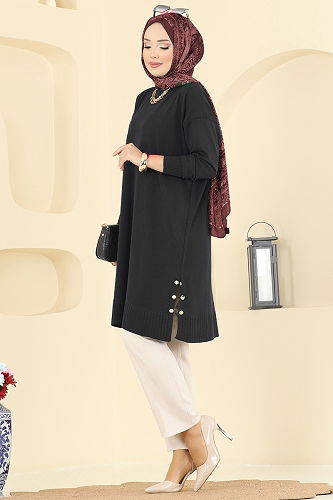 moda selvim Tunic 5006KLN570 Black - Thumbnail